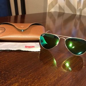 RayBan aviators - green lens 55mm